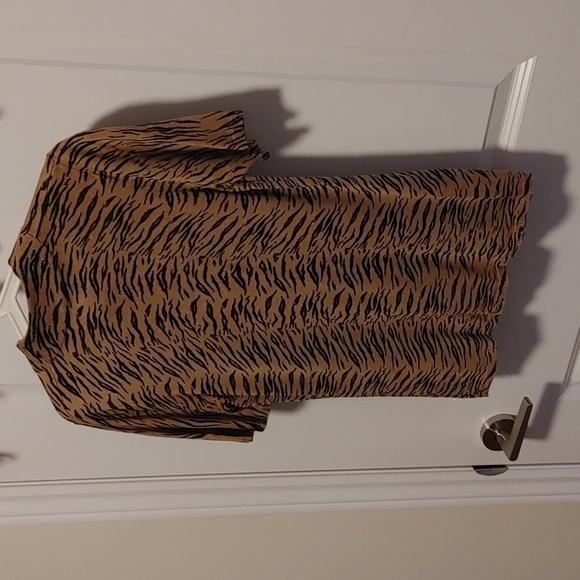 Nina Charles For Casper US S Leopard Print 100% Silk Blouse - Vintage - Picture 6 of 8